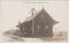 DL&W Train Station Big Flats New York NY 1900s Telegraph RPPC Photo Postcard picture