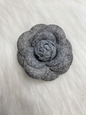 Camellia Flower Brooch Pin New Handmade Gray picture