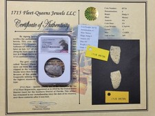 1715 FLEET Mexico Cob 4 Reales NGC Certified with COA & Salvage Tag *V1005 picture