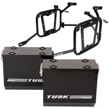 Tusk Aluminum Panniers with Pannier Racks V2 Large Black for Kawasaki KLR 650 picture