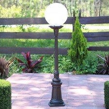 Victorian Style Outdoor Walkway Pole Light Cast Aluminum Replica 43 Inches picture