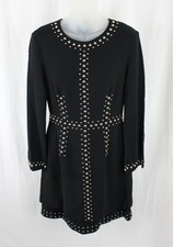 A.L.C. NWT Women's Black Madison Studded Long Sleeve Mini Dress Size 4 picture