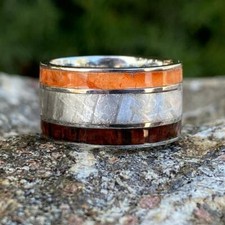 Custom Reserved Listing - 12mm Wide Gibeon Meteorite Ring picture
