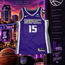 Nike Sacramento Kings Mitchell #15 Purple NBA Dri-FIT Swingman Jersey Size M 44 picture