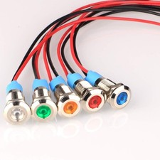 Gebildet 5Pc 8mm LED Metal Indicator Lights 110-220V AC Waterproof picture
