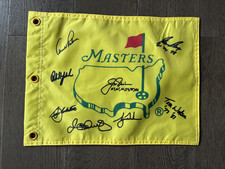 Masters Souvenir Flag w Tiger Woods,Jack Nicklaus,Arnold Palmer,McIlroy,Watson picture