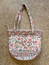 Vintage 1998 Vera Bradley Designs Perennials Floral Quilted Cotton Tote Bag USA picture