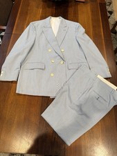 VTG 1978 Brooks Brothers BROOKSGATE Light Blue Double Breasted Suit 40S 34x30 picture