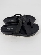 J/Slides NYC Black Leather Rihanna Slides Leather Size 7 picture