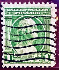 George Washington green 1 cent Stamp 1732-1932 East Facing Rare picture