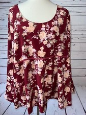 NWT Suzanne Betro Weekend Shirt Plus Size 2X XXL Babydoll Floral U2601104 Eyelet picture