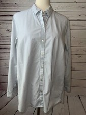 J Jill Blouse size Large Striped Long sleeve button front Shirt Stretch Womens picture