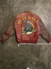 Vintage 1992 Jeff Hamilton Looney Tunes Bugs Bunny Leather Jacket XL Reversible picture