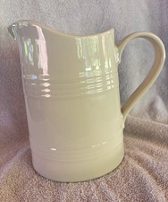 Fiesta Linen Ceramic Farmhouse Pitcher Jug w/ Handle Spout Glossy USA picture
