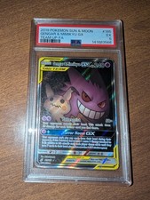 2019 Sun and Moon Gengar and Mimikyu Tag Team PSA 5 picture