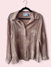 Vintage Joanna sheer pleated blouse XL picture