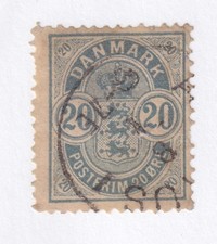 MATT'S STAMPS SCOTT DENMARK #37, 20 ORE ISSUE OF 1882, USED CV$70 picture