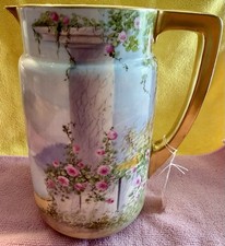 Rare Pickard China Large Gold Gilt Victorian Pitcher Signed E.Challinor 1900s picture