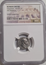 Vespasian (AD 69-79) AR Denarius; SPQR Collection; NGC Graded - F; 12 Caesars picture