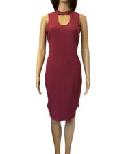 Rue 21 Women's Dress Size M Burgundy Sleeveless Pullover Stretch Knee Length NWT picture