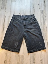 VTG Brooklyn Xpress Men 36 Faded Black Baggy Distressed Studded Denim Jorts picture