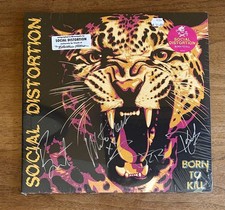 SIGNED FULL BAND Social Distortion - Born to Kill Vinyl Record LP in hand picture