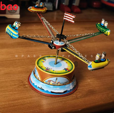 Nostalgic Wind-up Toy Amusement Park Decorative Rotating Aircraft Birthday Gift picture
