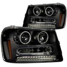 ANZO For 2002-2009 Chevrolet Trailblazer Projector Headlights W/ Halo Black picture