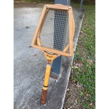 Vintage Wilson Royal Wood Tennis Racket with Wooden Press Ken-Wel Crest picture