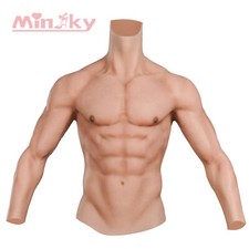 Minaky Handmade Realistic Silicone Muscles Cosplay Costumes Fake Chest For Man picture