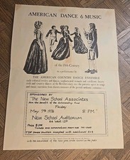 Vintage 1976 American Dance & Music Of 18th Century Sign @ The New School NYC  picture
