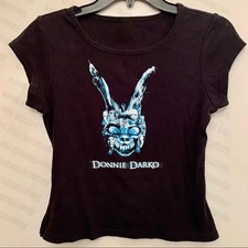 Donnie Darko Graphic Baby Tee Y2K Gothic Grunge Movie Shirt Womens Fitted S-2XL picture