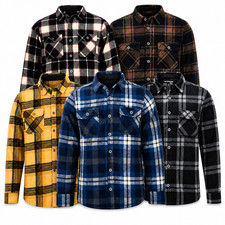 Men’s Premium Button Up Long Sleeve Plaid Soft Flannel Shirt picture