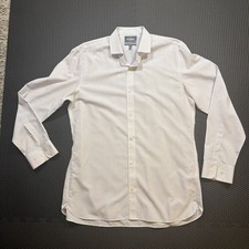 Bonobos Weekday Warrior Dress Shirt Mens 17/36 Slim Fit White with blue check picture