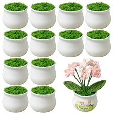 Joekaran Mini Flower Pots for DIY Crafts, 2 inch Crochet Plant Tiny Pot, Art picture