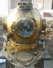Vintage 18 Inch Diving Helmet Us Navy Mark V Original Antique Divers Helmet picture