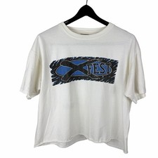 Vintage 1998 X Fest Green Day Fuel Deftones Rock Band Cropped Shirt Size L picture