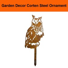 Owl Shaped - Garden Decor Corten Steel Animals Metal Ornament Outdoor Lawn Yard picture