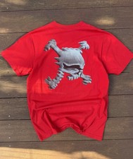 Vintage Oakley Skull T Shirt Red 3D Graphic Y2K Software Rare Archive Tee picture