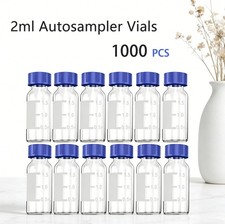 1000pcs 2mL Autosampler Vials Glass Vials HPLC Lab Vial 9-425 with Screw Cap Kit picture