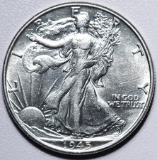 1945-P WALKING LIBERTY HALF DOLLAR - BU UNC picture