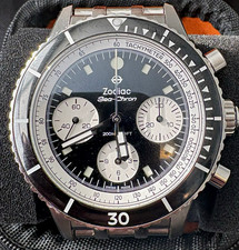 Zodiac Sea-Chron Chronograph Automatic Watch 42mm Steel Bracelet B&P picture