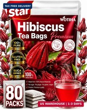 Premium 80 Hibiscus Flowers Tea Bags, 100% Natural, Handmade & Pure from Hibi picture