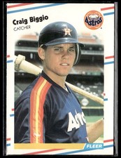 1988 Fleer Update Craig Biggio #U-89 NM HOF Rookie Card RC picture