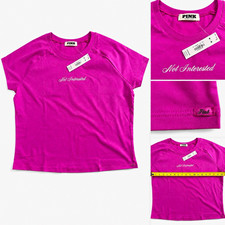 PINK Victoria’s Secret Women’s Pink Solid Knit Embroidered Logo Tee Size M picture