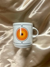 Thomas Germany Vintage Atomic Mug Orange Op Art Retro MCM Coffee Cup picture