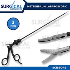 3 Pcs 5x330mm Metzenbaum Laparoscopic Scissors Set Laparoscopy German Grade picture