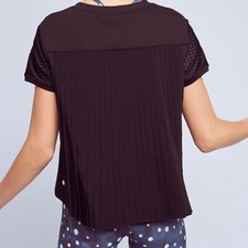 NWT Anthropologie Vimmia Fly Away Pleated Back Swing Top Size S Black Activewear picture