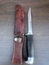 Vintage Case XX USA 316-5 SSP Fixed Blade Hunting Knife Stacked Leather Sheath picture