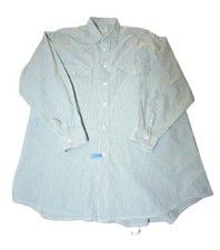Vtg Stateless Kearney House Shirt Mens Large L Green White Hickory Stripe Work  picture